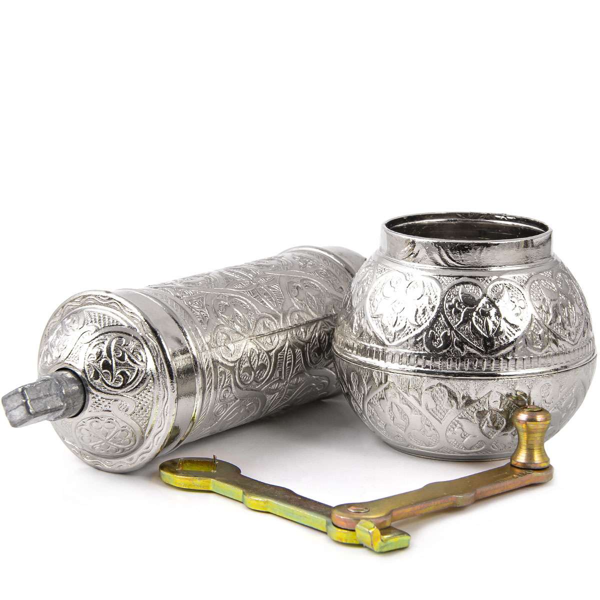 Gewürzmühle aus Metall - Silber - groß - 18 x 7cm