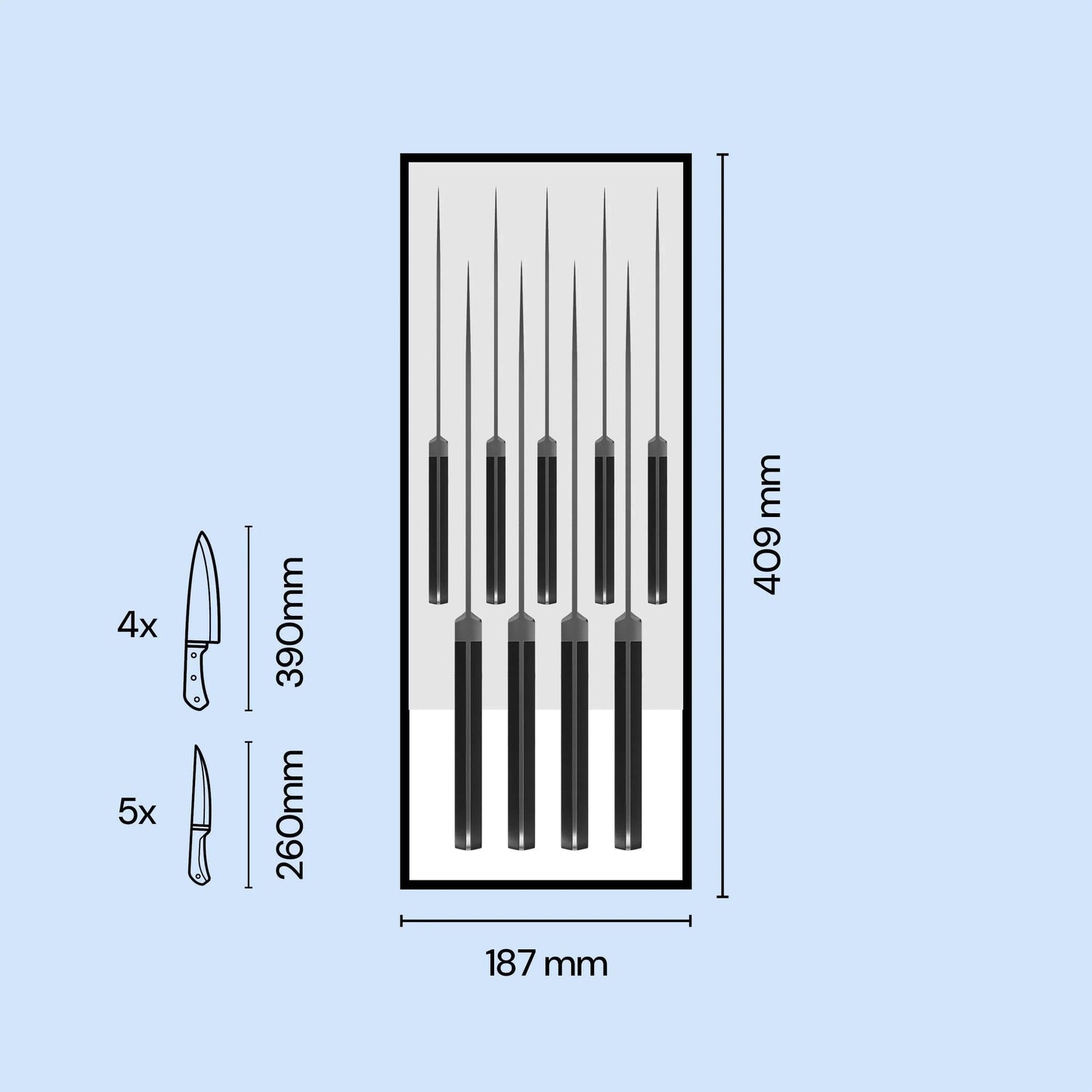 AMBIA-LINE Messerblock für Schublade