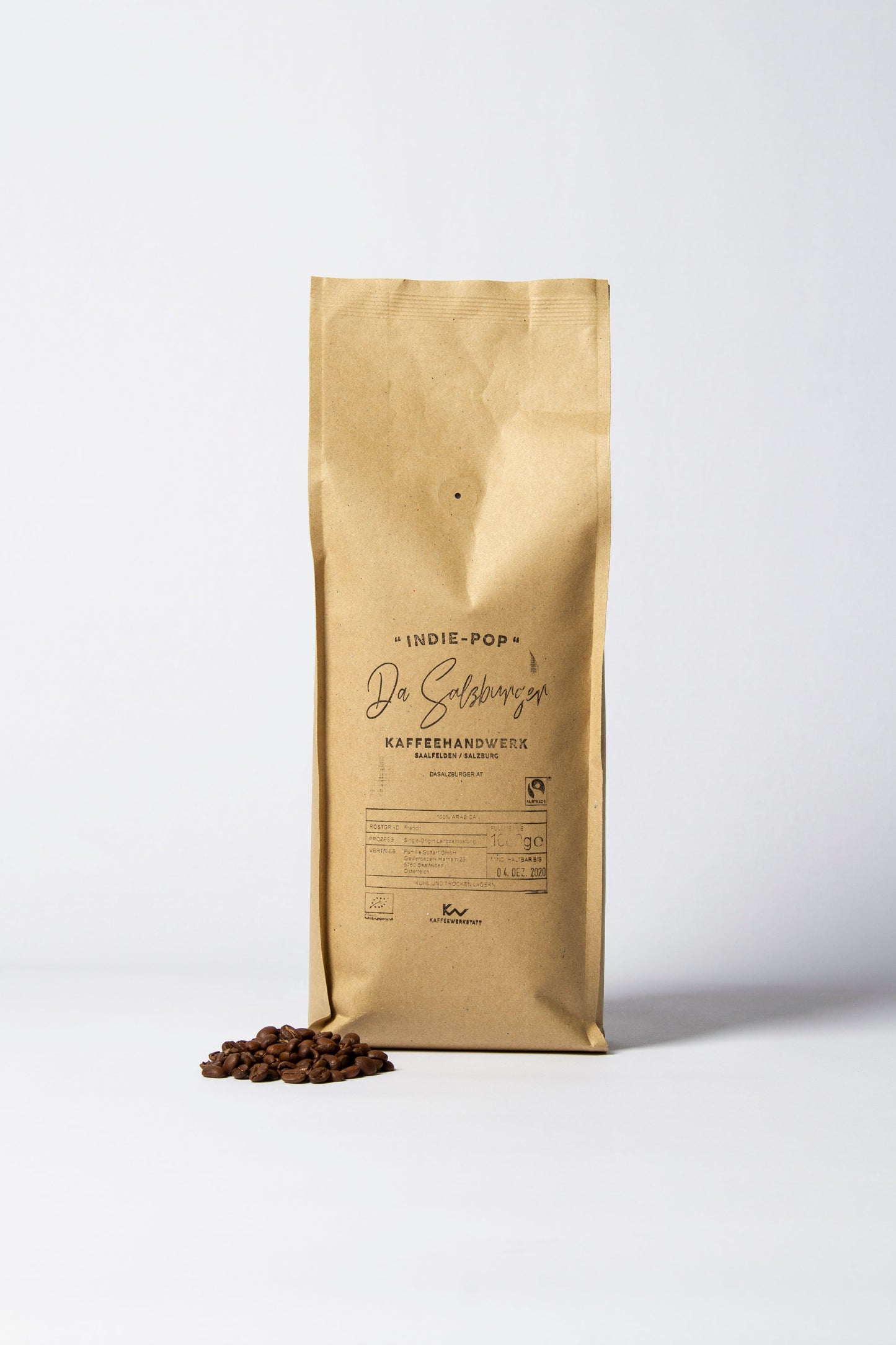 Da Salzburger Kaffee "INDI POP" / Fairtrade & Bio Arabica / 1er Blend / 1kg