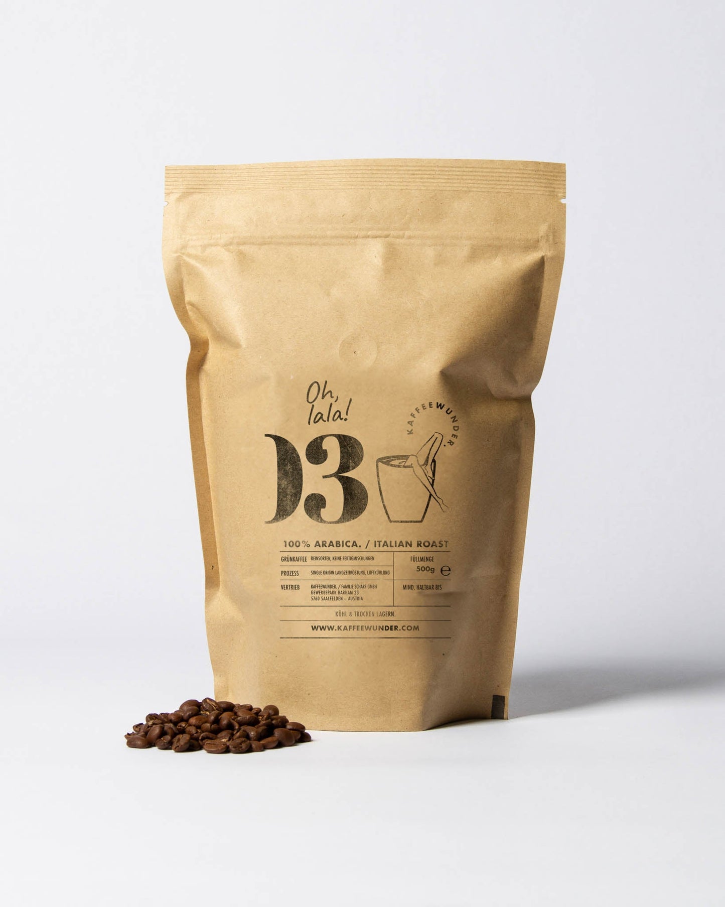 Kaffeewunder Kaffeebohnen Nr. 03 (100% Arabica / Italian Roast / 500g)