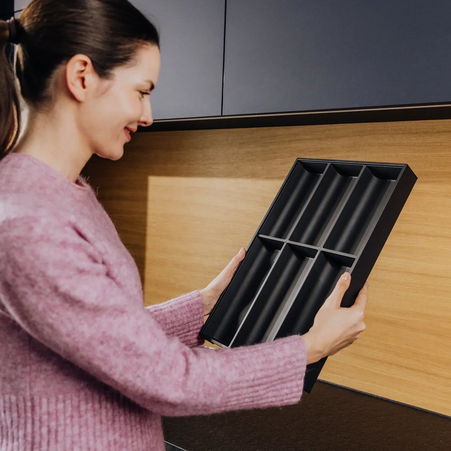 AMBIA-LINE Besteckkasten Stahl Soft-Touch (30 cm)