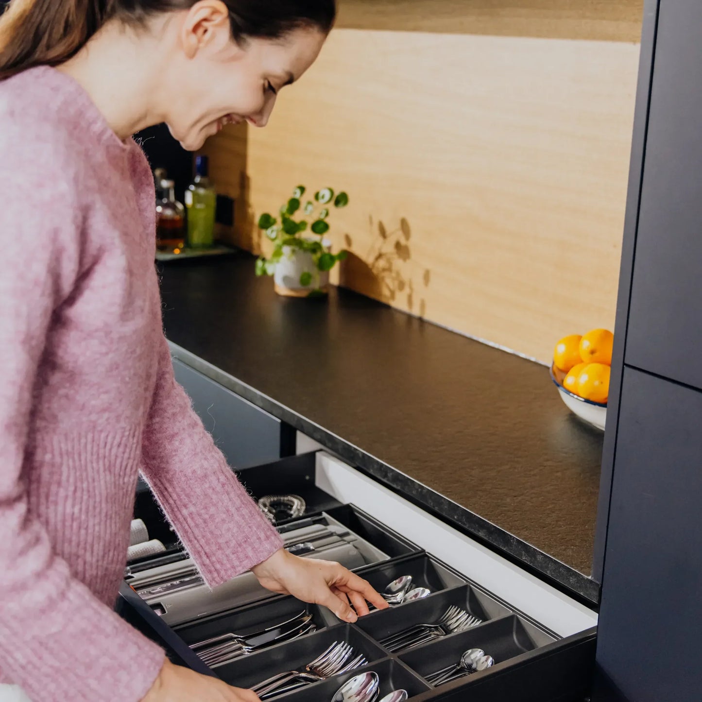 AMBIA-LINE Besteckkasten Stahl Soft-Touch (30 cm)