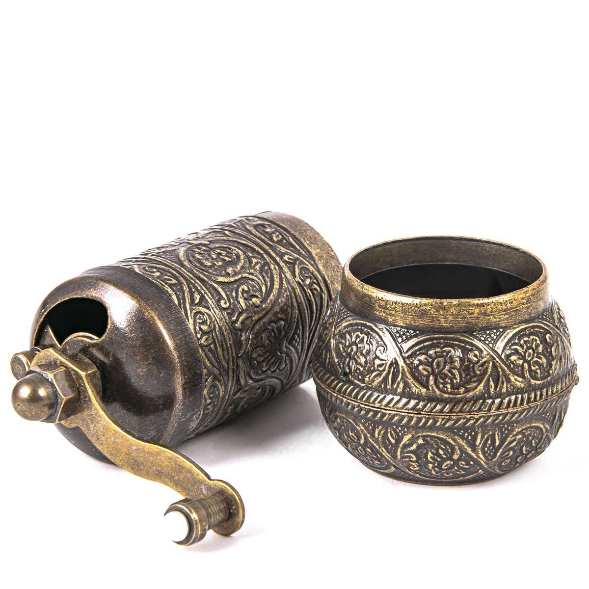 Gewürzmühle aus Metall  - Bronze - klein - 11 x 5cm