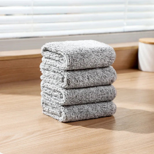 12x Bambuskohlefaser Geschirrtuch 22x25 cm | Stark wasserabsorbierend, fusselfrei, ultra weich | Geruchsneutral & antibakteriell
