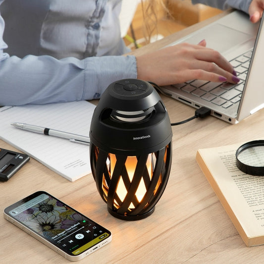 Kabelloser Bluetooth-Lautsprecher mit LED-Flammeneffekt – Spekkle InnovaGoods