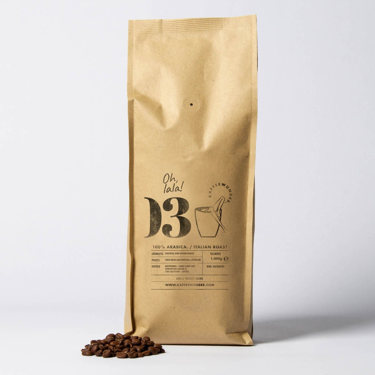 Kaffeewunder Kaffee Nr.03 (100% Arabica Bohnen / Italian Roast / 1kg)